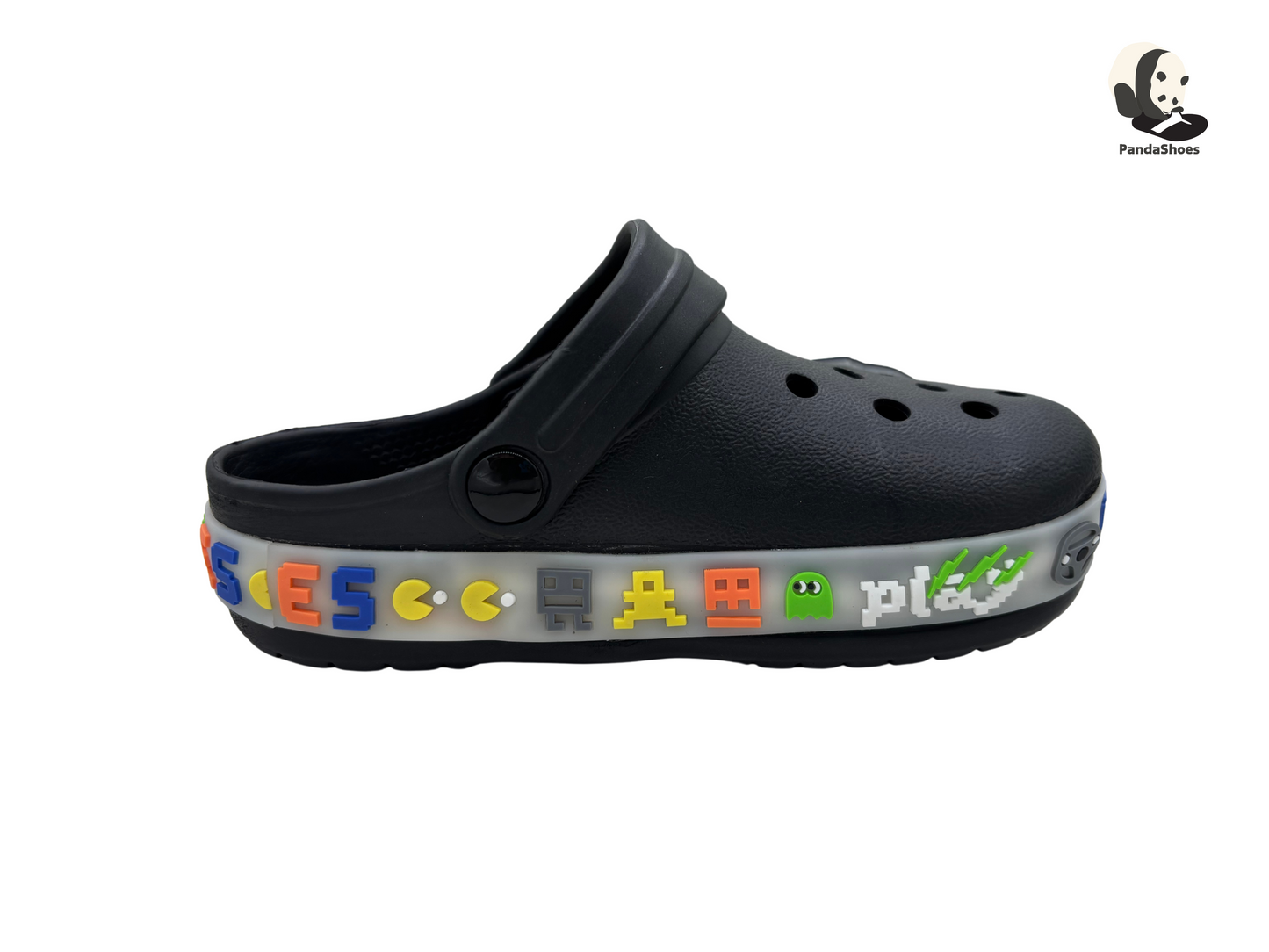 Childen Lighting Clogs (Black and White)